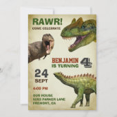 Invitation du cool Big Dinosaur Anniversaire de en (Devant)