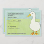 Invitation du Cool de canard (Devant / Derrière)