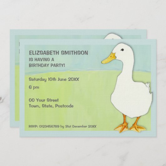 Invitation du Cool de canard (Devant / Derrière)