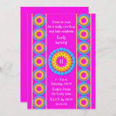 Invitation du Cool de fête du 11e anniversaire Hot (Devant / Derrière)