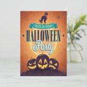Invitation du Cool Retro Halloween Fun Grunge Part (Debout devant)