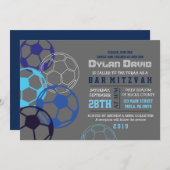 Invitation du cool SOCCER Bar Mitzvah (Devant / Derrière)