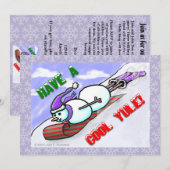 Invitation du cool Yule Snowman (Devant / Derrière)