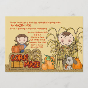 Invitation du Corn Maze Party (Garçon)