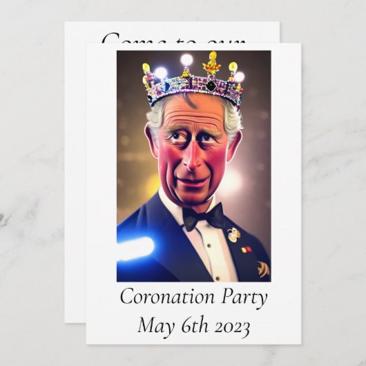 Invitation du Coronation Party (Devant / Derrière)
