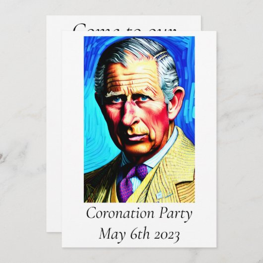 Invitation du Coronation Party (Devant / Derrière)