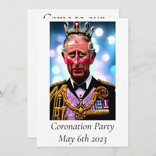 Invitation du Coronation Party (Devant / Derrière)