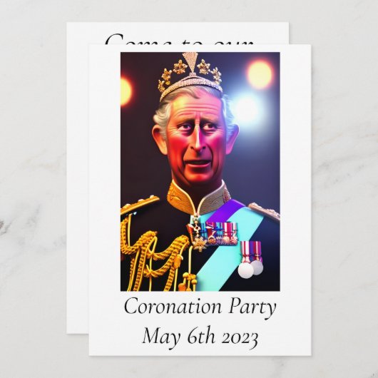 Invitation du Coronation Party (Devant / Derrière)