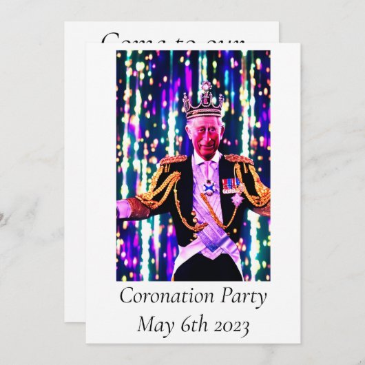Invitation du Coronation Party (Devant / Derrière)