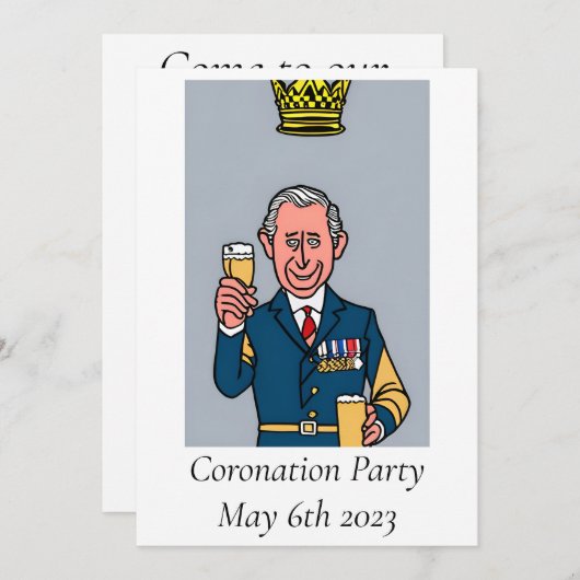 Invitation du Coronation Party (Devant / Derrière)