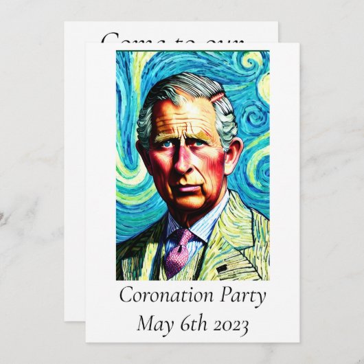 Invitation du Coronation Party (Devant / Derrière)