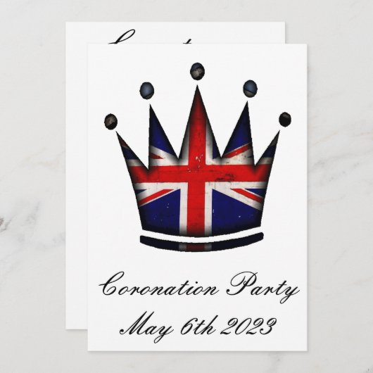 Invitation du Coronation Party (Devant / Derrière)