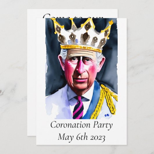 Invitation du Coronation Party (Devant / Derrière)