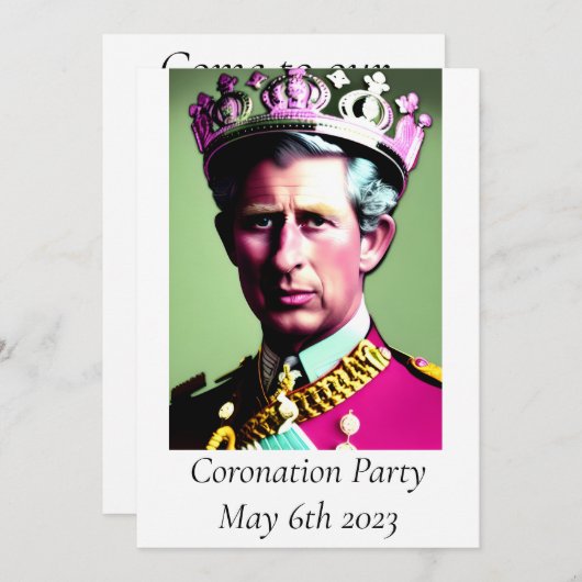 Invitation du Coronation Party (Devant / Derrière)