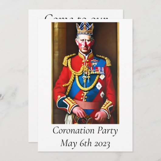 Invitation du Coronation Party (Devant / Derrière)