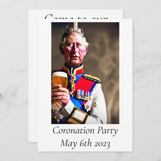Invitation du Coronation Party (Devant / Derrière)