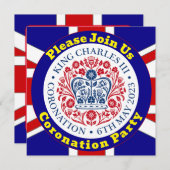 Invitation du Coronation Party King Charles III (Devant / Derrière)