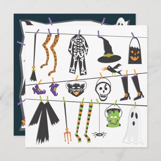 Invitation du Costume d'Halloween (Devant / Derrière)