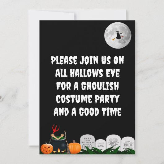 Invitation du Costume d'Halloween (Devant)