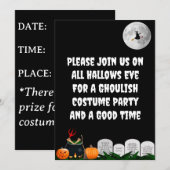 Invitation du Costume d'Halloween (Devant / Derrière)