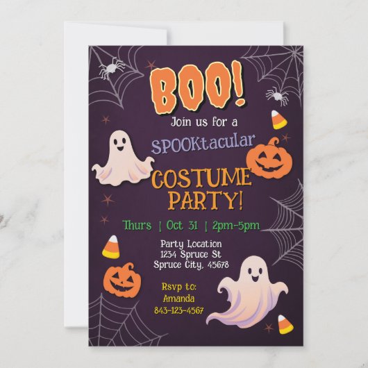 Invitation du Costume d'Halloween (Devant)