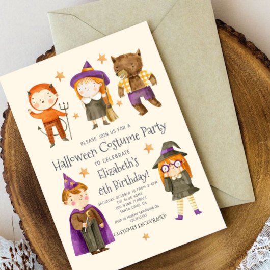 Invitation du Costume d'Halloween Anniversaire de 