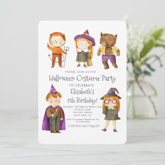 Invitation du Costume d'Halloween Anniversaire de (Debout devant)