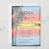 Invitation du coucher de soleil tropical Luau (Devant)