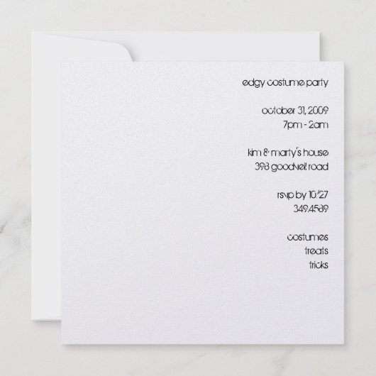 Invitation du crâne (Dos)