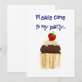 Invitation du Cupcake Party (Devant / Derrière)