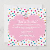Invitation du Cupcake Party Pois roses (Dos)