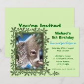 Invitation du Curios Koala Anniversaire de enfant  (Devant / Derrière)