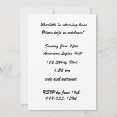 Invitation du Dachshund Party bleu et blanc (Dos)