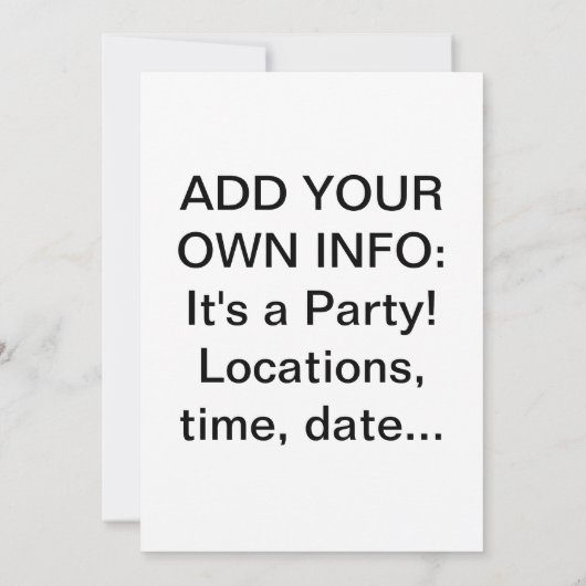 Invitation du Daiquiri Party (Dos)