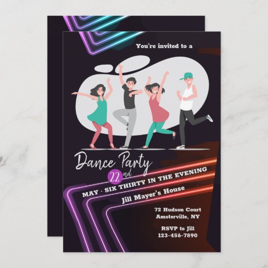 Invitation du Dance Party (Devant / Derrière)