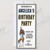 Invitation du Dancer Party Light Blue, Gold, White (Devant)