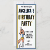 Invitation du Dancer Party Light Blue, Gold, White (Devant)