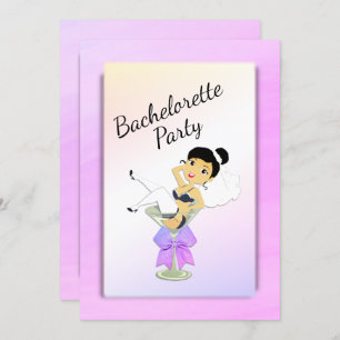 Invitation du Dark Haired Bachelorette Party