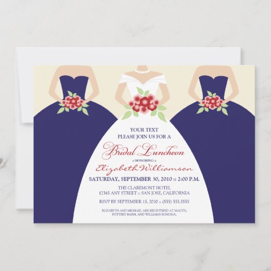 Invitation du déjeuner de la mariée et de la marié (Devant)