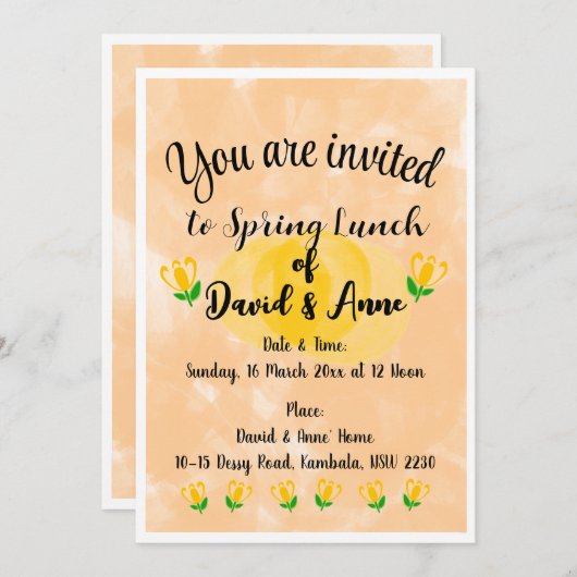 Invitation du déjeuner du printemps (Devant / Derrière)