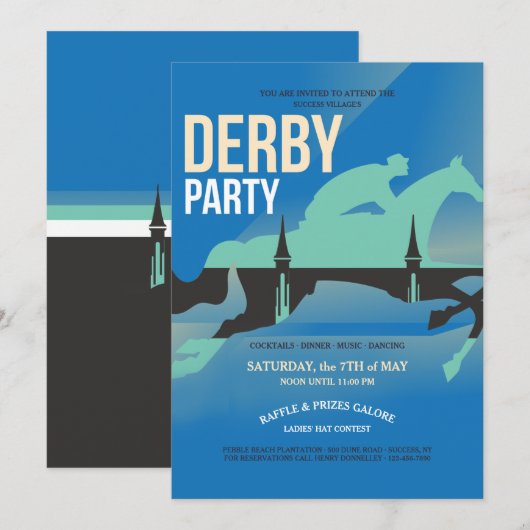 Invitation du Derby Party (Devant / Derrière)