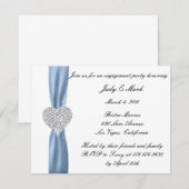 Invitation du Diamond Heart Blue Engagement Party (Devant / Derrière)