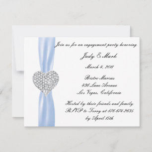 Invitation du Diamond Heart Blue Engagement Party