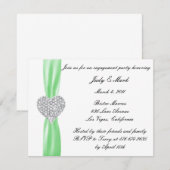 Invitation du Diamond Heart Green Engagement Party (Devant / Derrière)