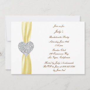 Invitation du Diamond Heart Yellow Bachelorette Pa