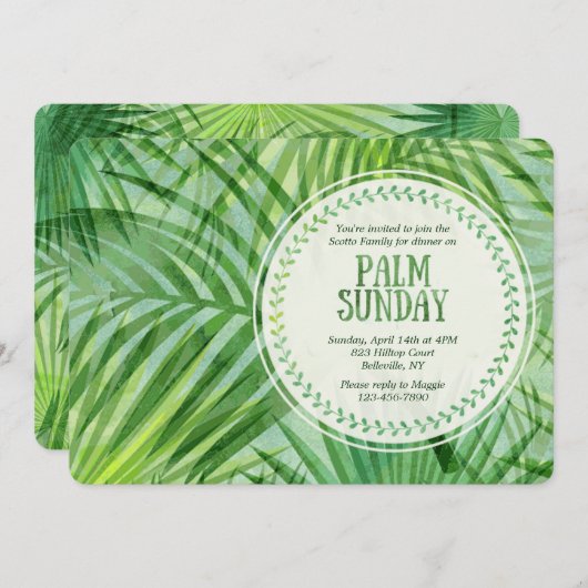 Invitation du dimanche de Palm (Devant / Derrière)