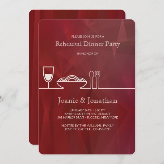 Invitation du dîner (Devant / Derrière)