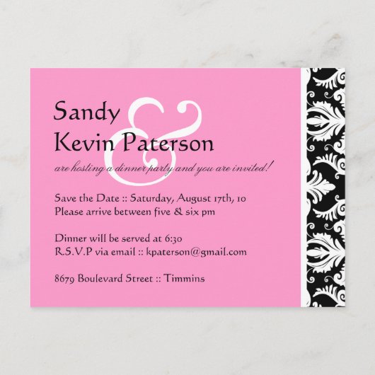 Invitation du dîner (Dos)