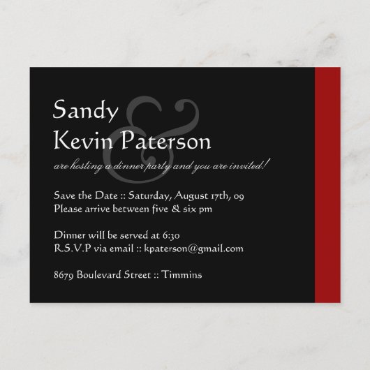 Invitation du dîner (Dos)