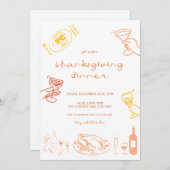 Invitation du dîner d'action de grâces (Devant / Derrière)